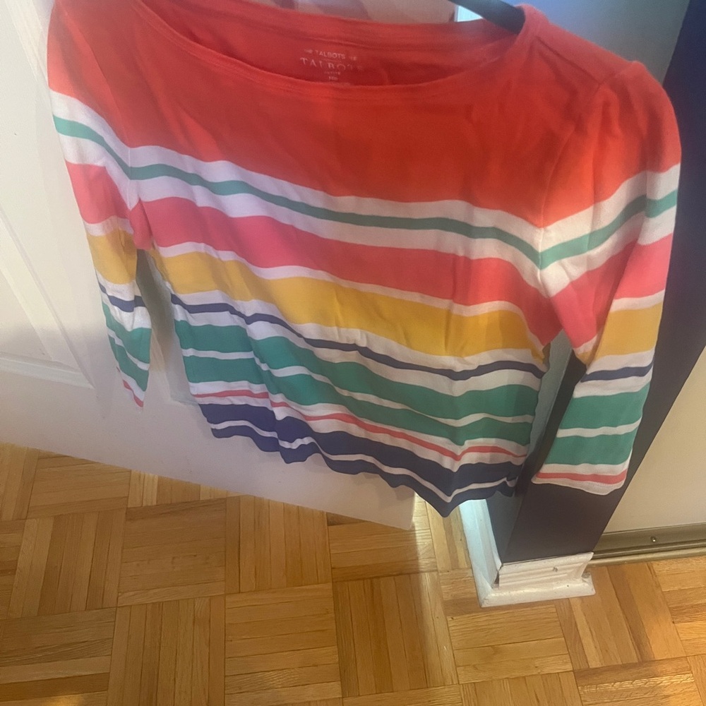 Talbots Multicolor Striped Long Sleeve Tee